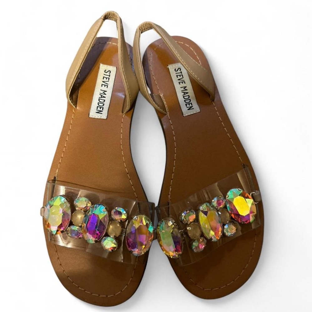 Steve Madden “Alice” Sandals with Multicolor Rhinestones - EUC